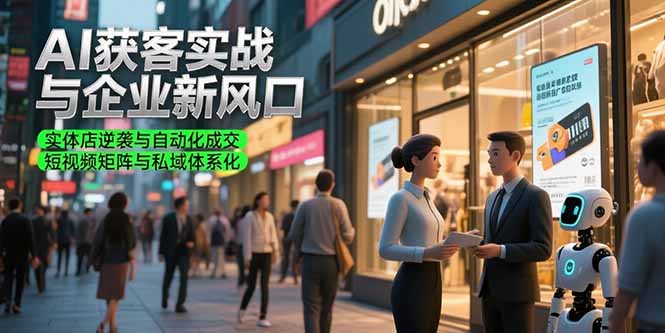 AI获客实战与企业新风口，实体店逆袭与自动化成交 短视频矩阵与私域体系化-财富区
