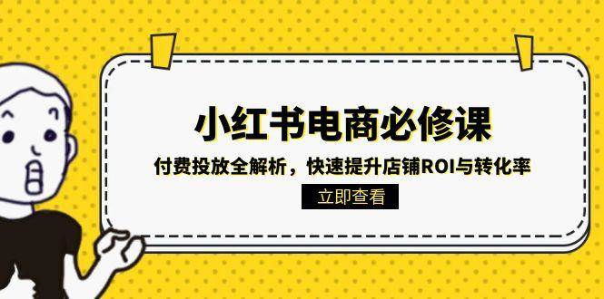 小红书电商必修课：付费投放全解析，快速提升店铺ROI与转化率-财富区