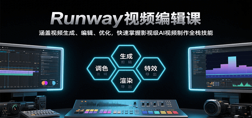 Runway视频编辑课，涵盖视频生成、编辑、优化，快速掌握影视级AI视频制作全栈技能-财富区
