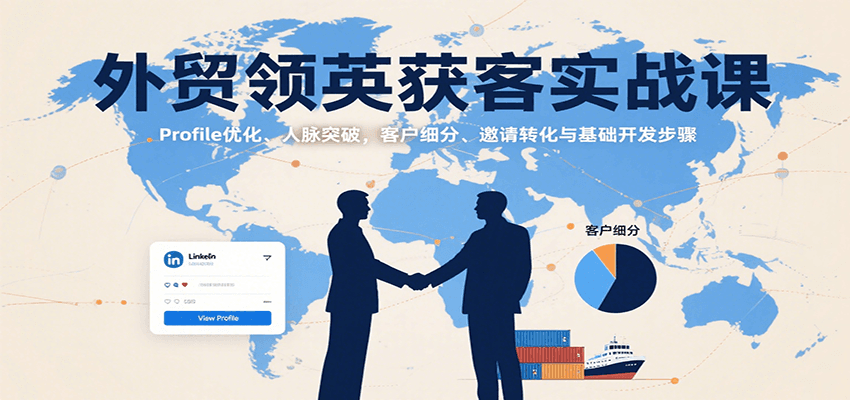 外贸领英获客实战课:Profile优化、人脉突破,客户细分、邀请转化与基础开发步骤-财富区