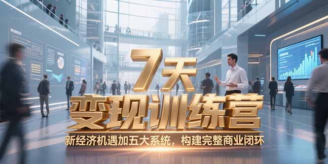 7天咨询师变现训练营，新经济机遇加五大系统，构建完整商业闭环-财富区