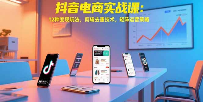 抖音电商实战课：12种变现玩法，剪辑去重技术，矩阵运营策略-财富区