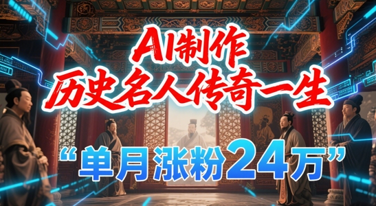 暴力起号！用AI制作历史名人传奇一生，单月涨粉24W，涨粉+变现赛道黑马来了-财富区