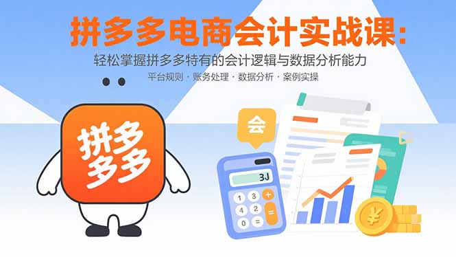 拼多多电商会计实战课：轻松掌握拼多多特有的会计逻辑与数据分析能力-财富区