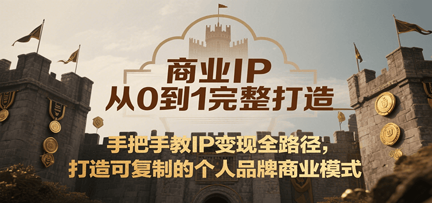 商业IP从0到1完整打造，手把手教IP变现全路径，打造可复制的个人品牌商业模式-财富区