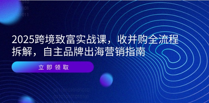 2025跨境致富实战课，收并购全流程拆解，自主品牌出海营销指南-财富区