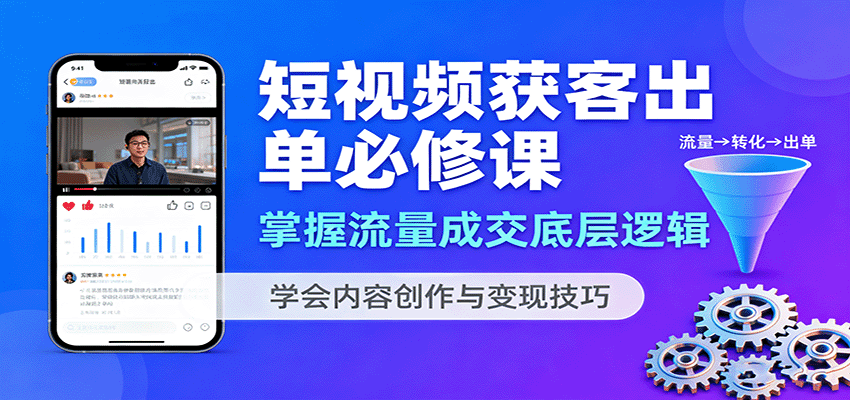 短视频获客出单必修课：掌握流量成交底层逻辑，学会内容创作与变现技巧-财富区