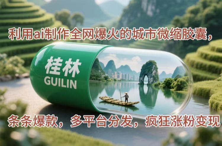 利用ai制作全网爆火的城市微缩胶囊，条条爆款，多平台分发，疯狂涨粉变现-财富区