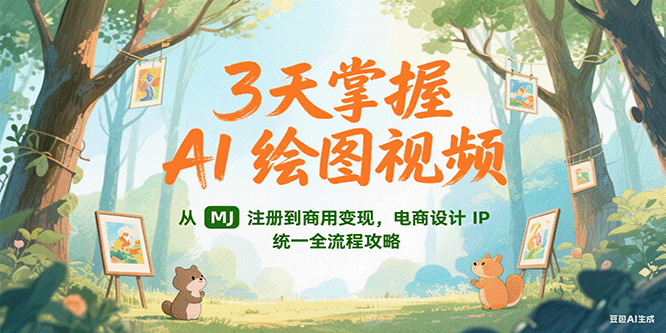 3天掌握AI绘图视频，从MJ 注册到商用变现，电商设计IP统一全流程攻略-财富区