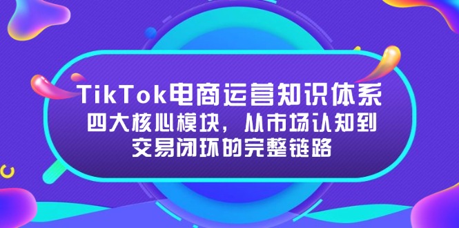 TikTok电商运营知识体系：四大核心模块，从市场认知到交易闭环的完整链路-财富区