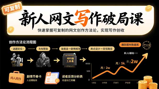 新人网文写作破局课：快速掌握可复制的网文创作方法论，实现写作创收-财富区