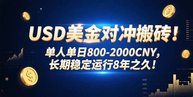 USD美金对冲搬砖!单人单日800-2000CNY，长期稳定运行8年之久!-财富区