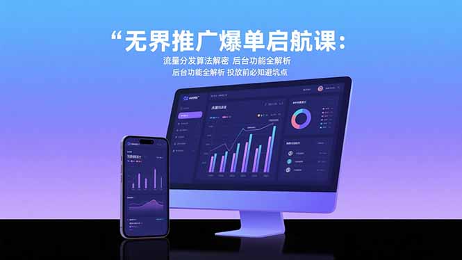 无界推广爆单启航课：流量分发算法解密 后台功能全解析 投放前必知避坑点-财富区