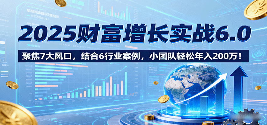 2025财富增长实战6.0，聚焦7大风口，结合6行业案例，小团队轻松年入200万！-财富区