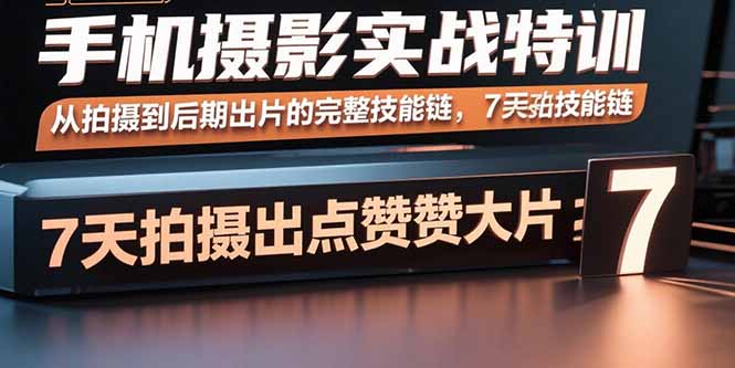手机摄影实战特训，从拍摄到后期出片的完整技能链，7天拍出点赞大片-财富区