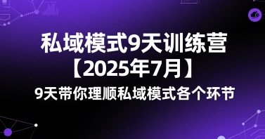 私域模式9天训练营【2025年7月】​9天带你理顺私域模式各个环节-财富区