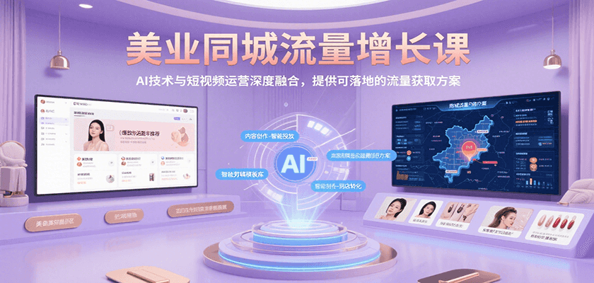 美业同城流量增长课，AI技术与短视频运营深度融合，提供可落地的流量获取方案-财富区