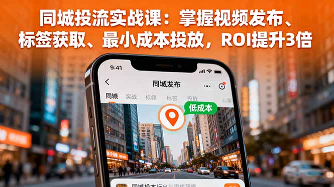 同城投流实战课：掌握视频发布、标签获取、最小成本投放，ROI提升3倍-财富区