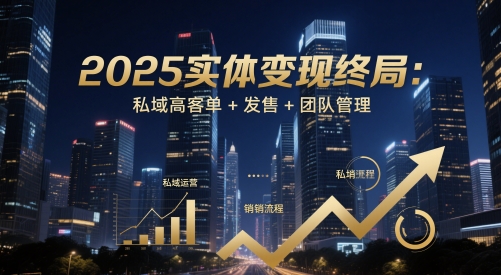 2025实体变现终局：私域高客单+发售+团队管理-财富区