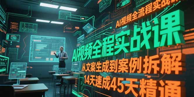 AI视频全流程实战课，从文案生成到案例拆解，14天速成45天精通-财富区