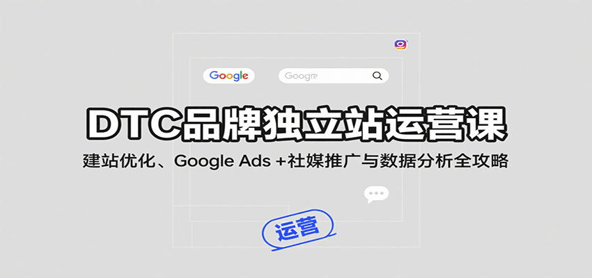 DTC品牌独立站运营课:建站优化、Google Ads + 社媒推广与数据分析全攻略-财富区