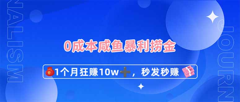 （14257期）0成本闲鱼暴利捞金，1个月狂赚10W+，秒发秒赚新玩法-财富区
