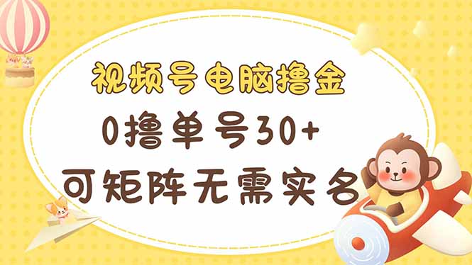 （14220期）视频号电脑撸金 0撸单号30+ 可矩阵 无需实名多号多得-财富区