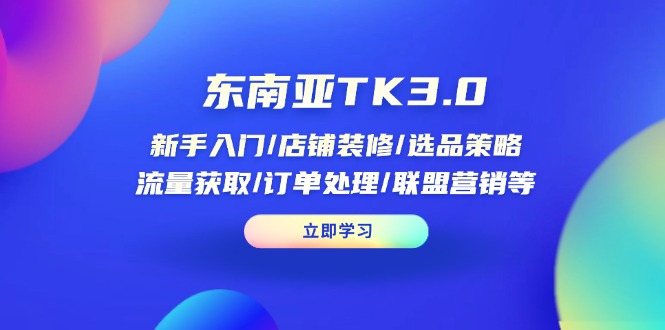 （14208期）东南亚TK3.0：新手入门/店铺装修/选品策略/流量获取/订单处理/联盟营销等-财富区