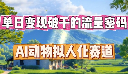 单日变现破k的流量密码，AI动物拟人化赛道-财富区