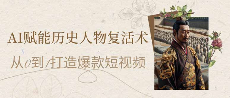 （14311期）AI赋能历史人物复活术：从0到1打造爆款短视频-财富区