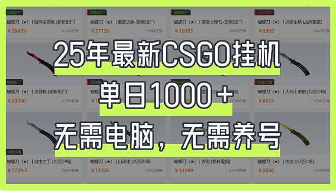 （14178期）25年最新CSGO挂机系统，单日1000+，无需电脑，无需养号，0基础可上手-财富区