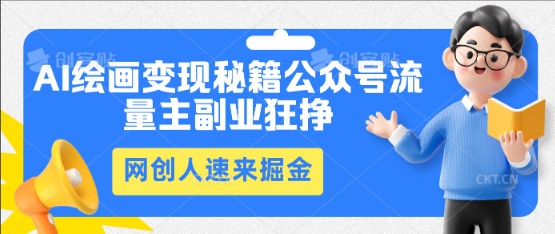 AI绘画变现秘籍：公众号流量主副业狂挣，网创人速来掘金-财富区