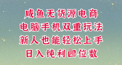 咸鱼无货源电商，多种运营方式，带你从零到一拿结果，可做代运营，也可软件一键发布【揭秘】-财富区